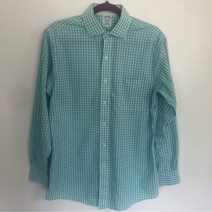 BROOKS BROTHERS Classic Men Blue/White Plaid Long Sleeve Casual Shirt Sz 15-33